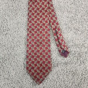 Christian Dior Monsieur Necktie Red Diamond Patterned Silk Men's Tie